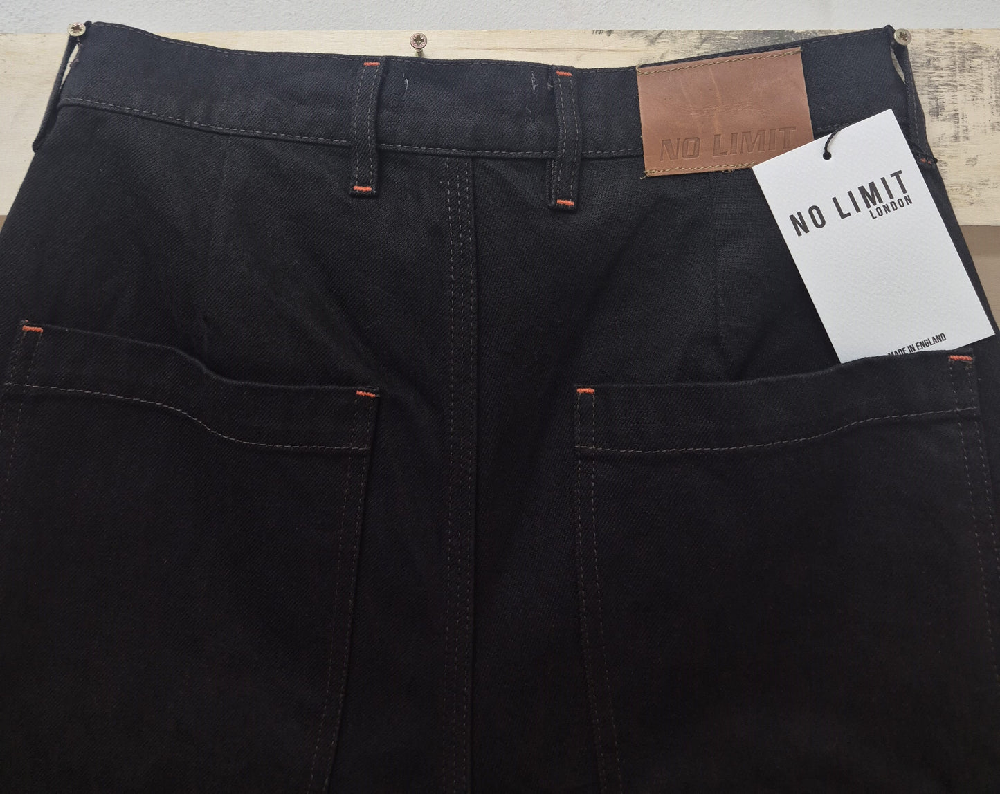 Men's Combat Baggy Denim Shorts Dark Brown 3 Quarter No Limit London 104 S