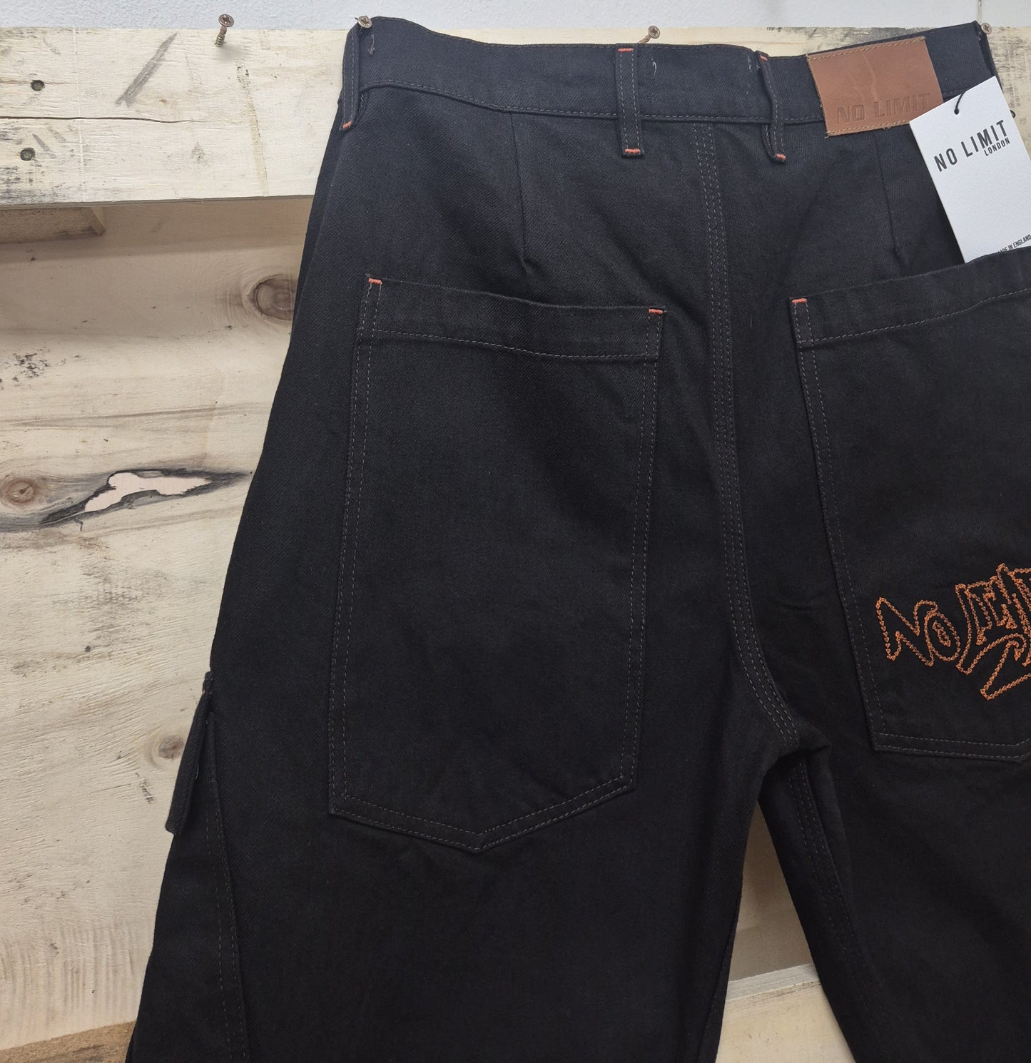 Men's Combat Baggy Denim Shorts Dark Brown 3 Quarter No Limit London 104 S