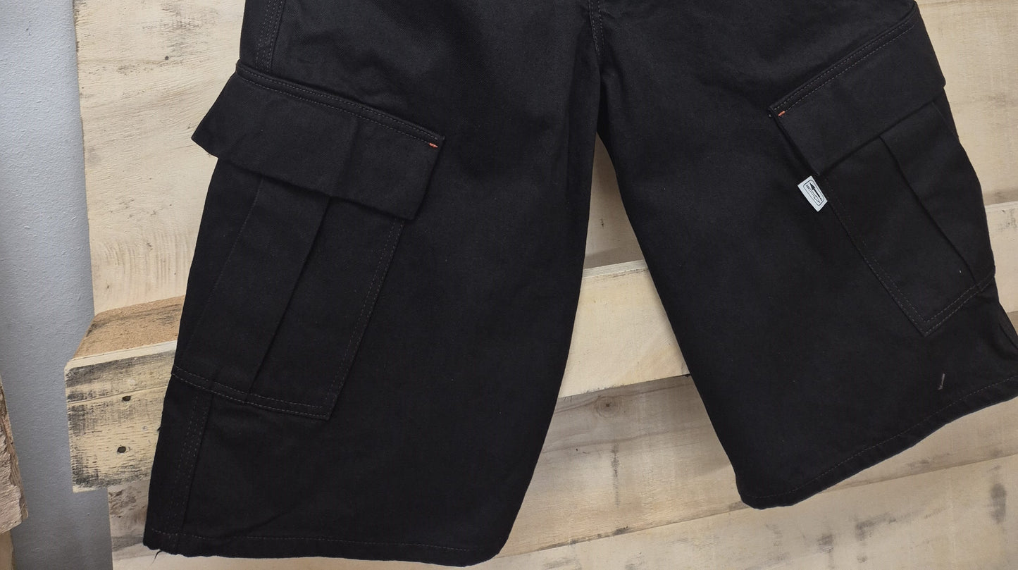 Men's Combat Baggy Denim Shorts Dark Brown 3 Quarter No Limit London 104 S