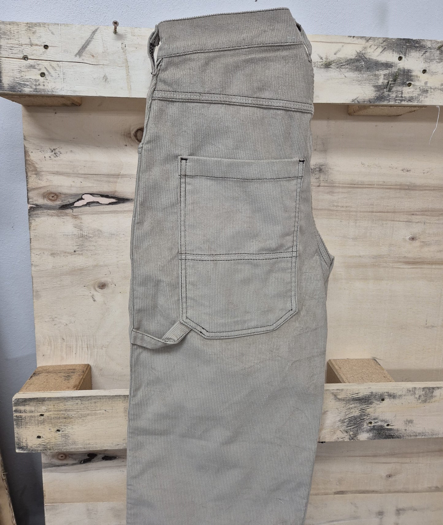 Men's Beige Baggy 24" Wide Leg Baggy Carpenter Cords Jeans No Limit London Embroidered logo - N128