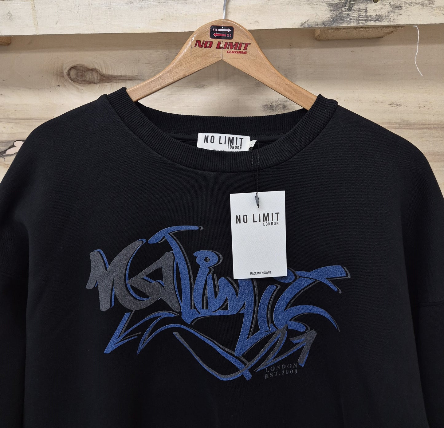 Black Sweatshirt Electric Blue No Limit Graffiti Logo
