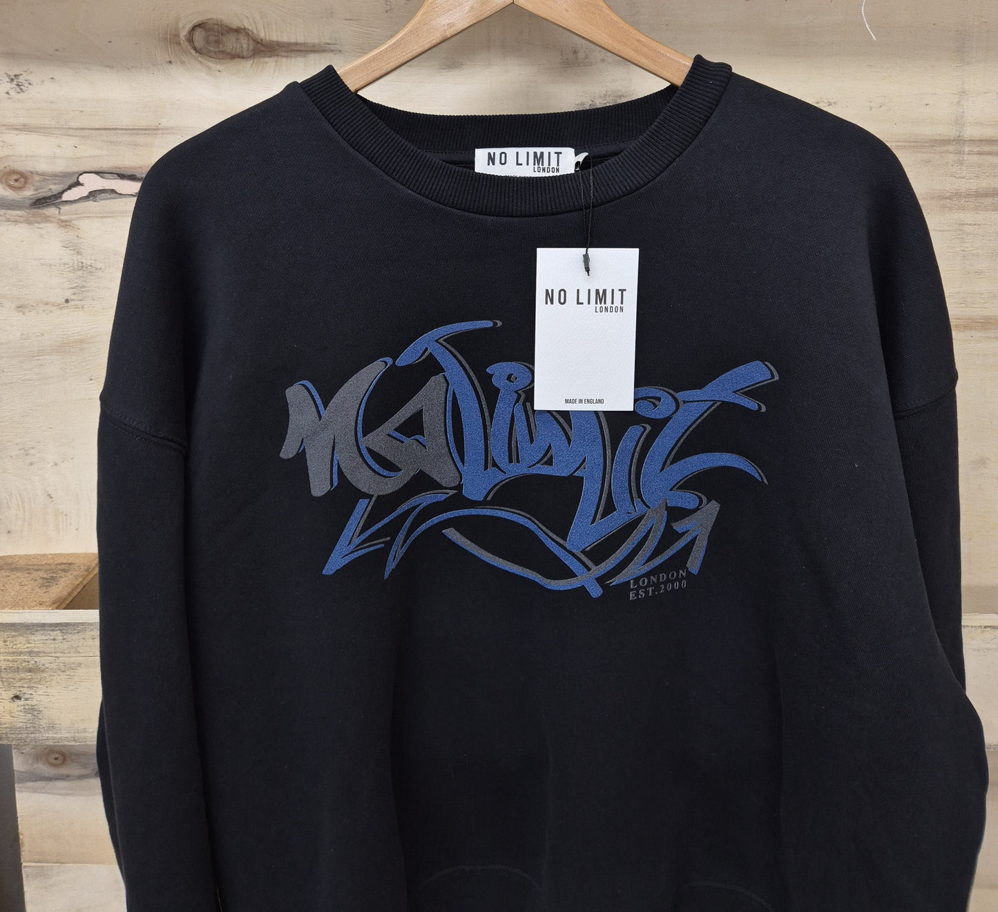 Black Sweatshirt Electric Blue No Limit Graffiti Logo