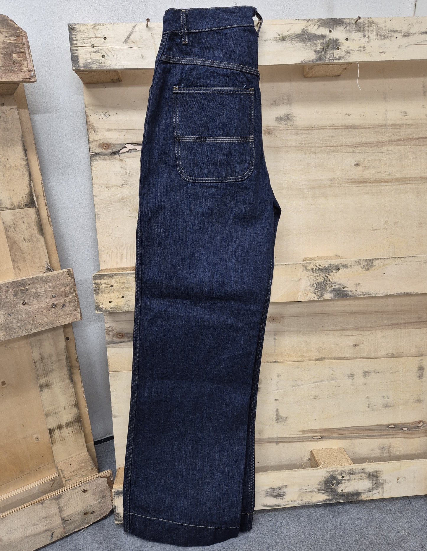 Mens Blue Baggy 24" Wide Leg Denim Blue No Limit Graffiti Logo Jeans - 128 No Limit London