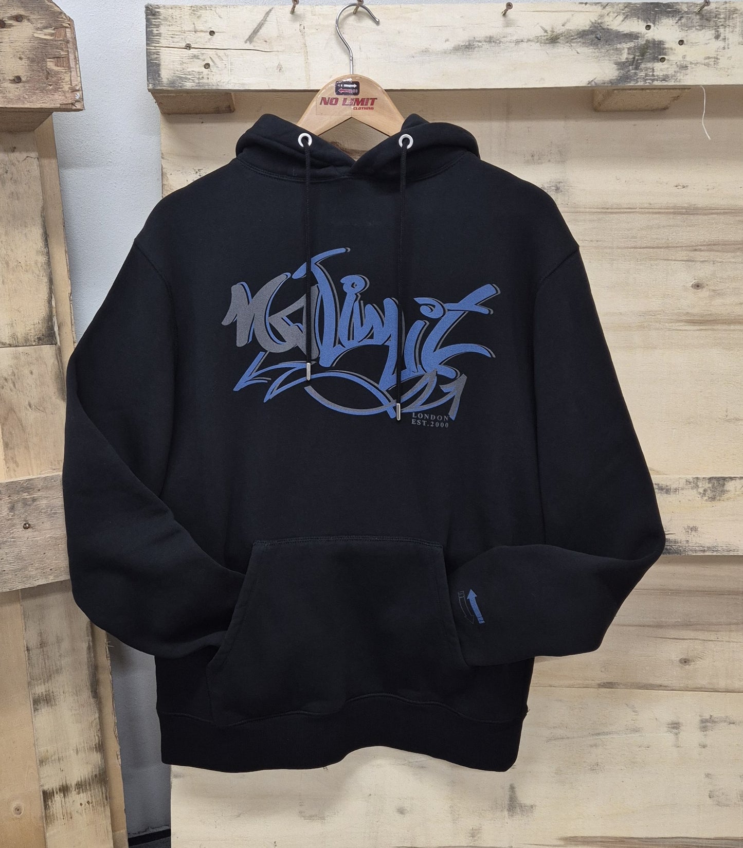 Men's No Limit Black Pullover Drawstring Logo Essential Hoodie