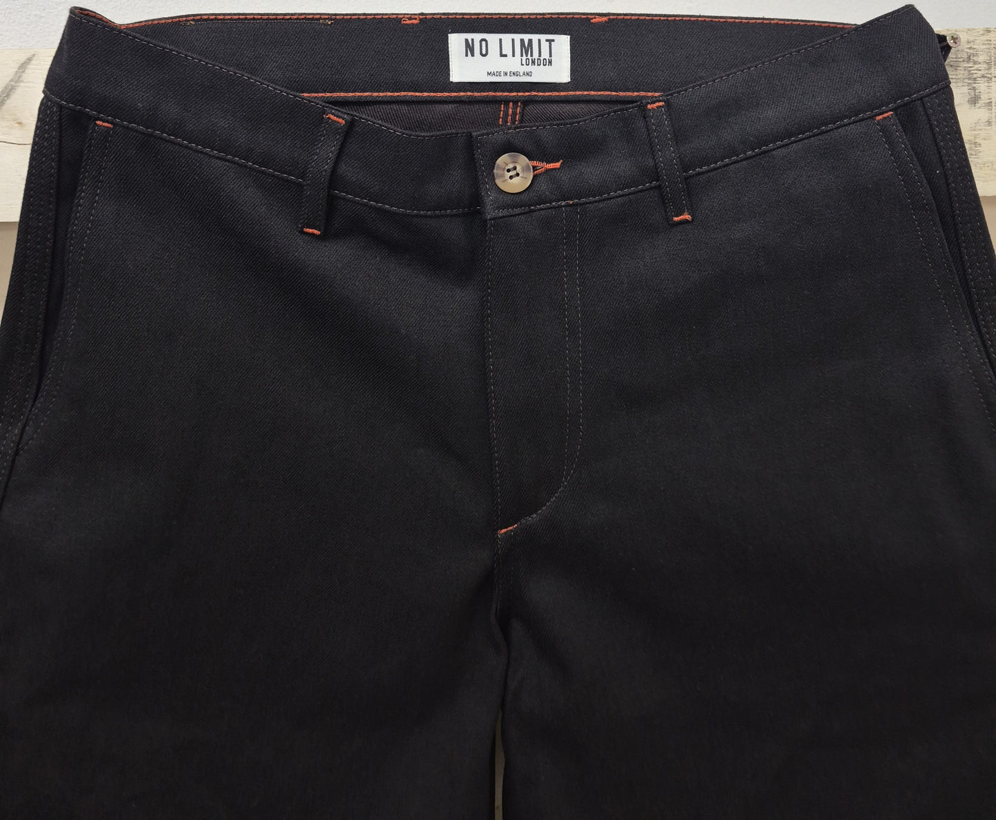 Dark Chocolate Brown Outline Logo Leg Embroidery Straight Cut Jeans