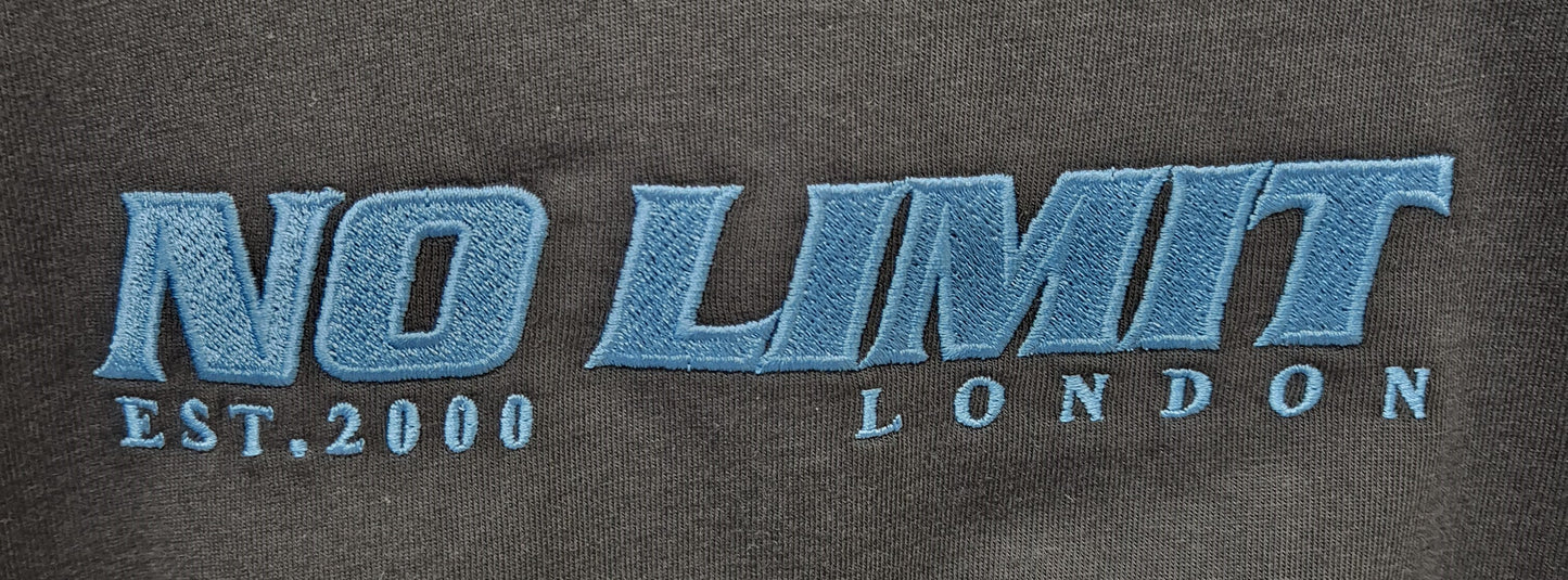 Black Crew Neck Tshirt No Limit Blue Essential Sport Logo