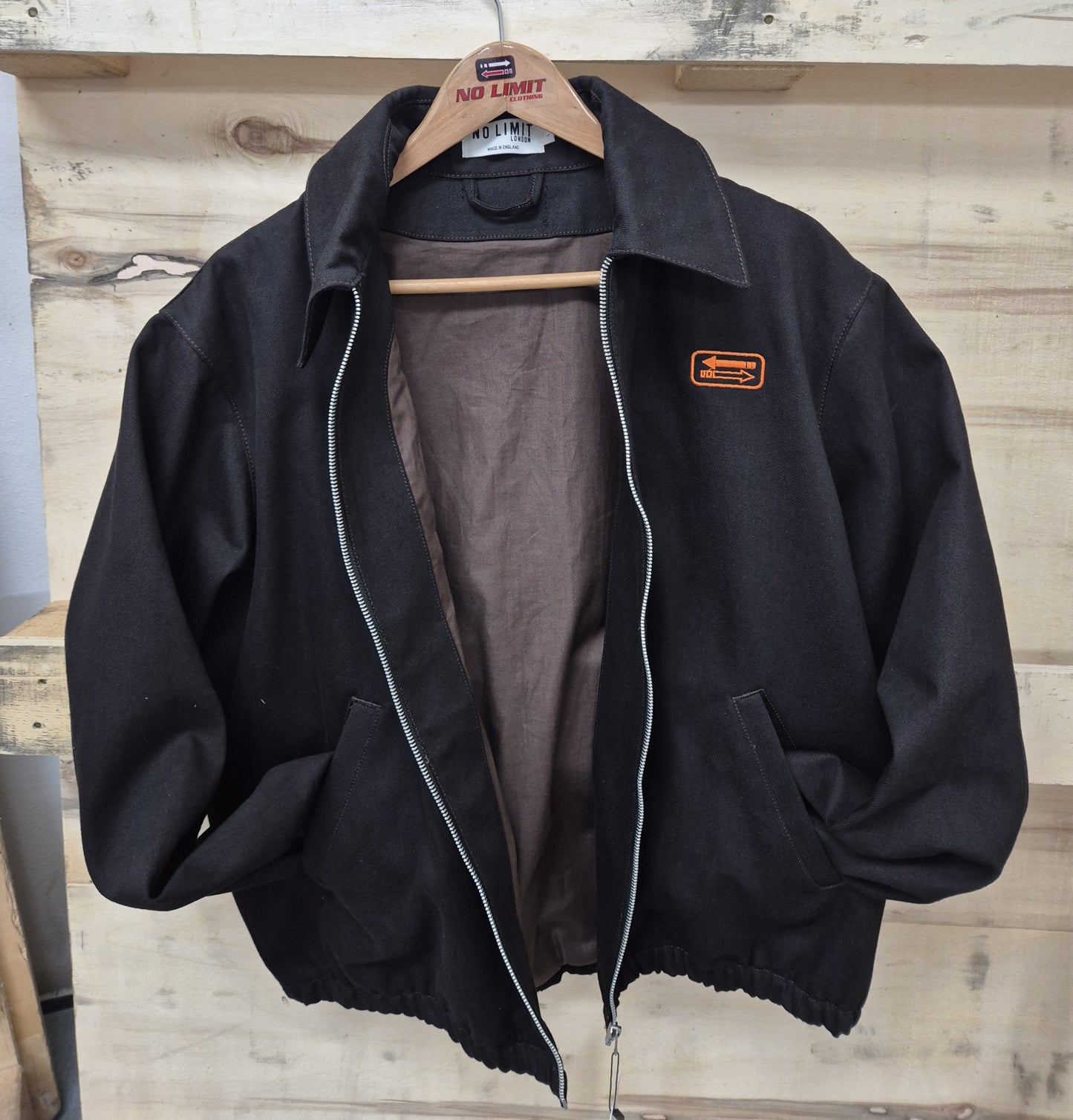 Men's Dark Chocolate No Limit London Brown Blouson Bomber lined Jacket