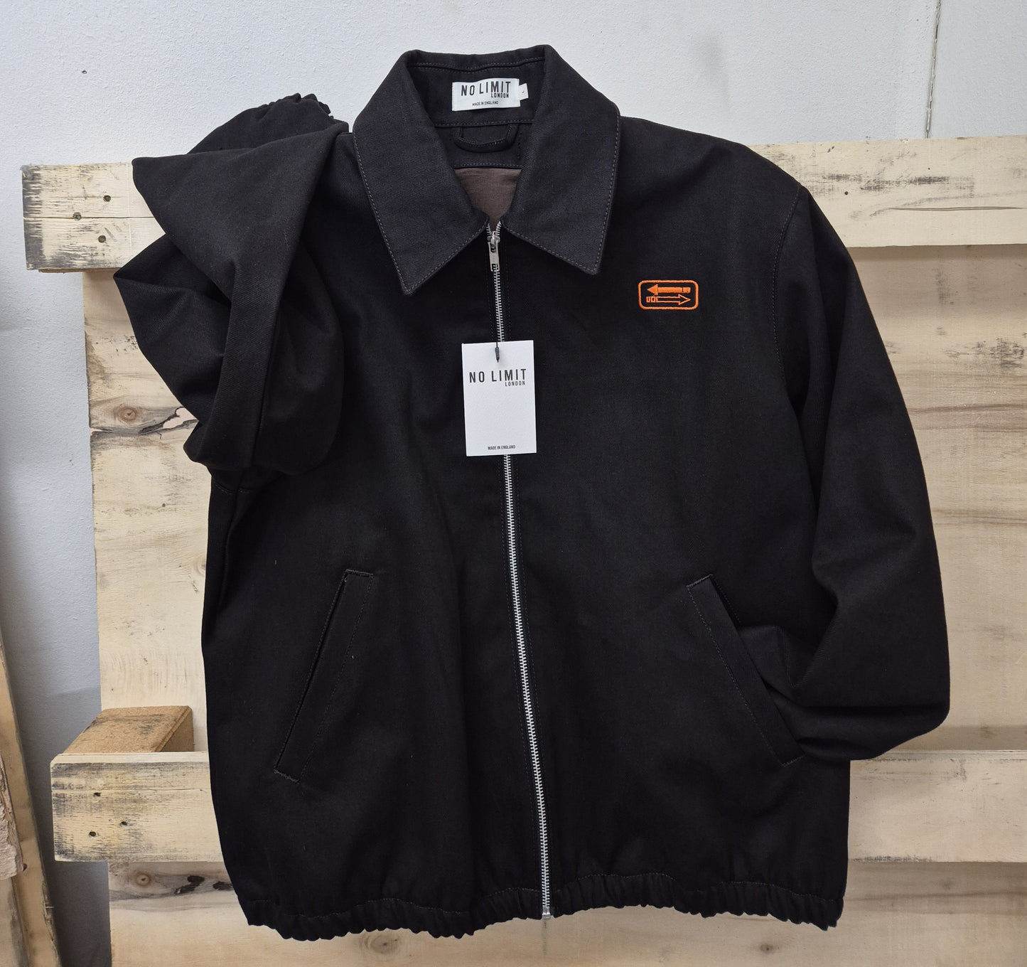 Men's Dark Chocolate No Limit London Brown Blouson Bomber lined Jacket