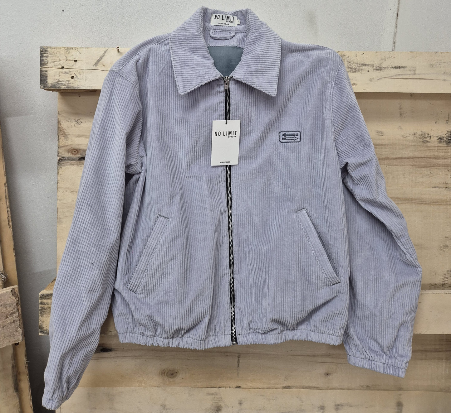 Men's Sky blue No Limit London Jumbo Cord Blouson Bomber Jacket