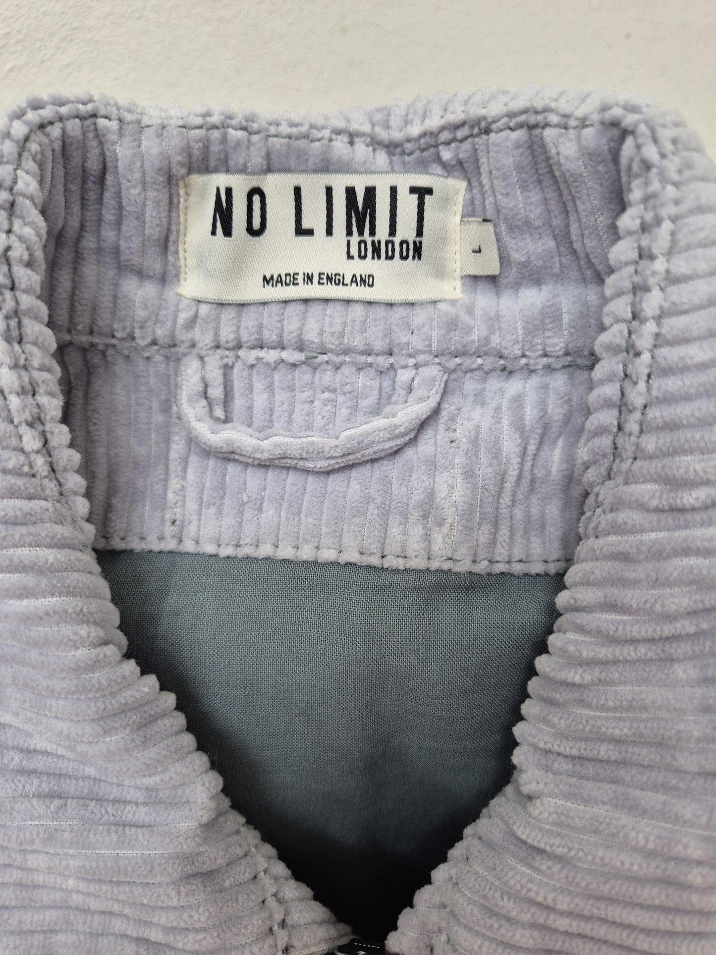 Men's Sky blue No Limit London Jumbo Cord Blouson Bomber Jacket