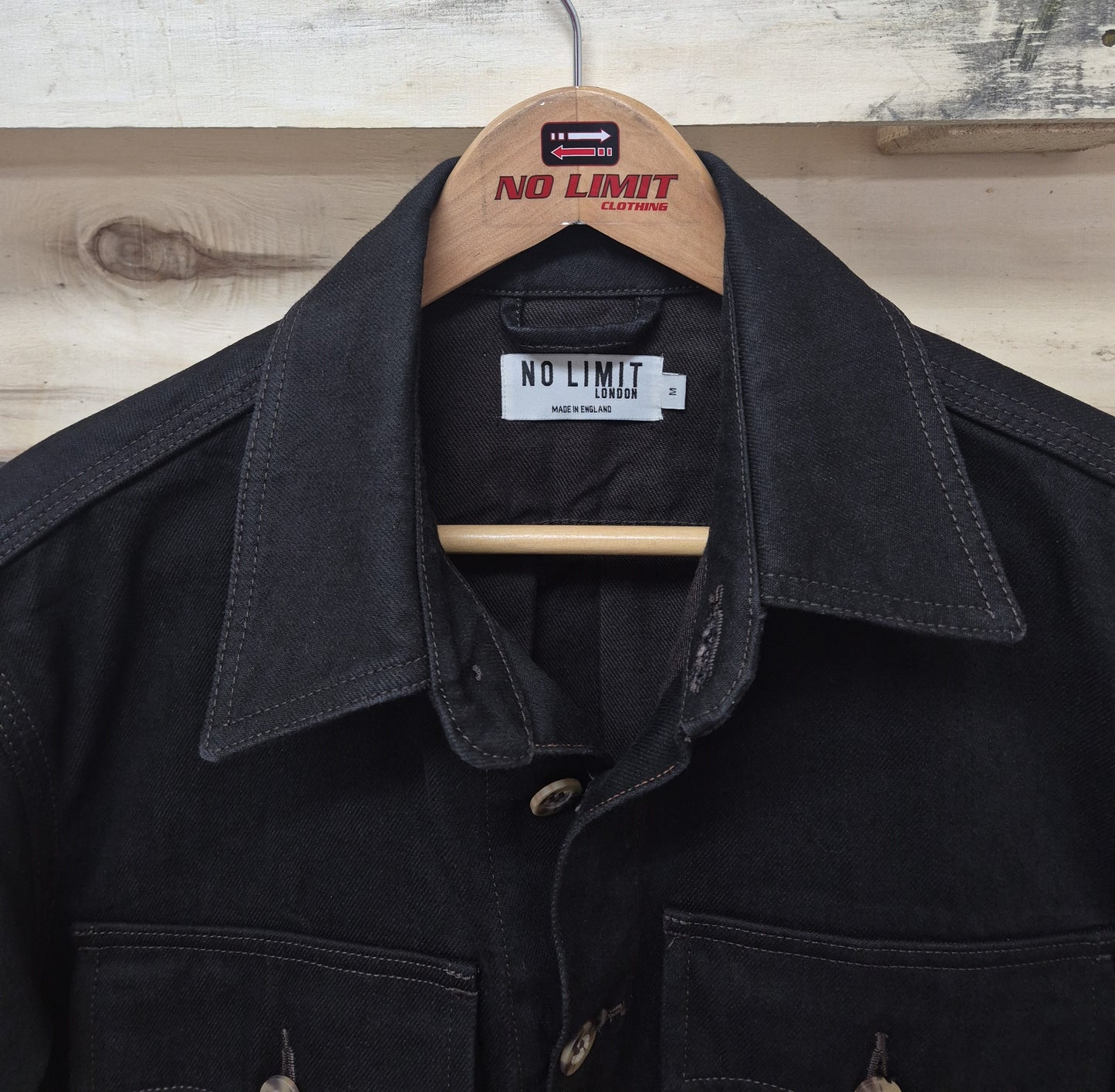 Men's Dark Chocolate Over Denim Button Shirt No limit london