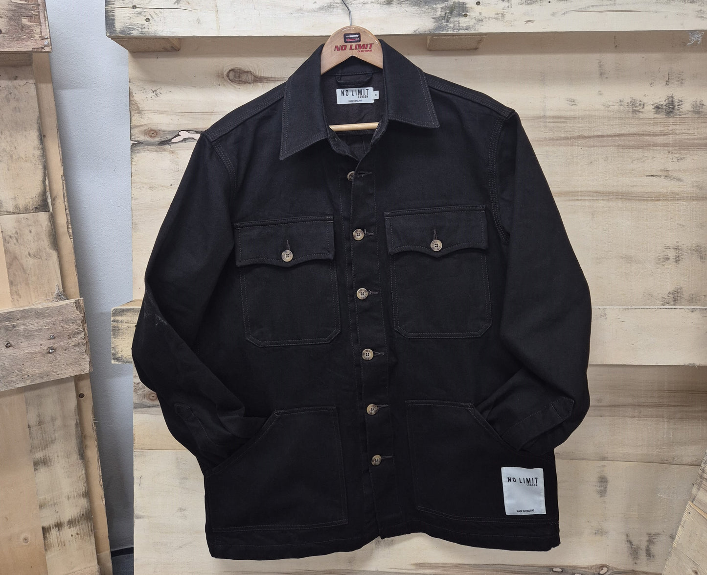 Men's Dark Chocolate Over Denim Button Shirt No limit london