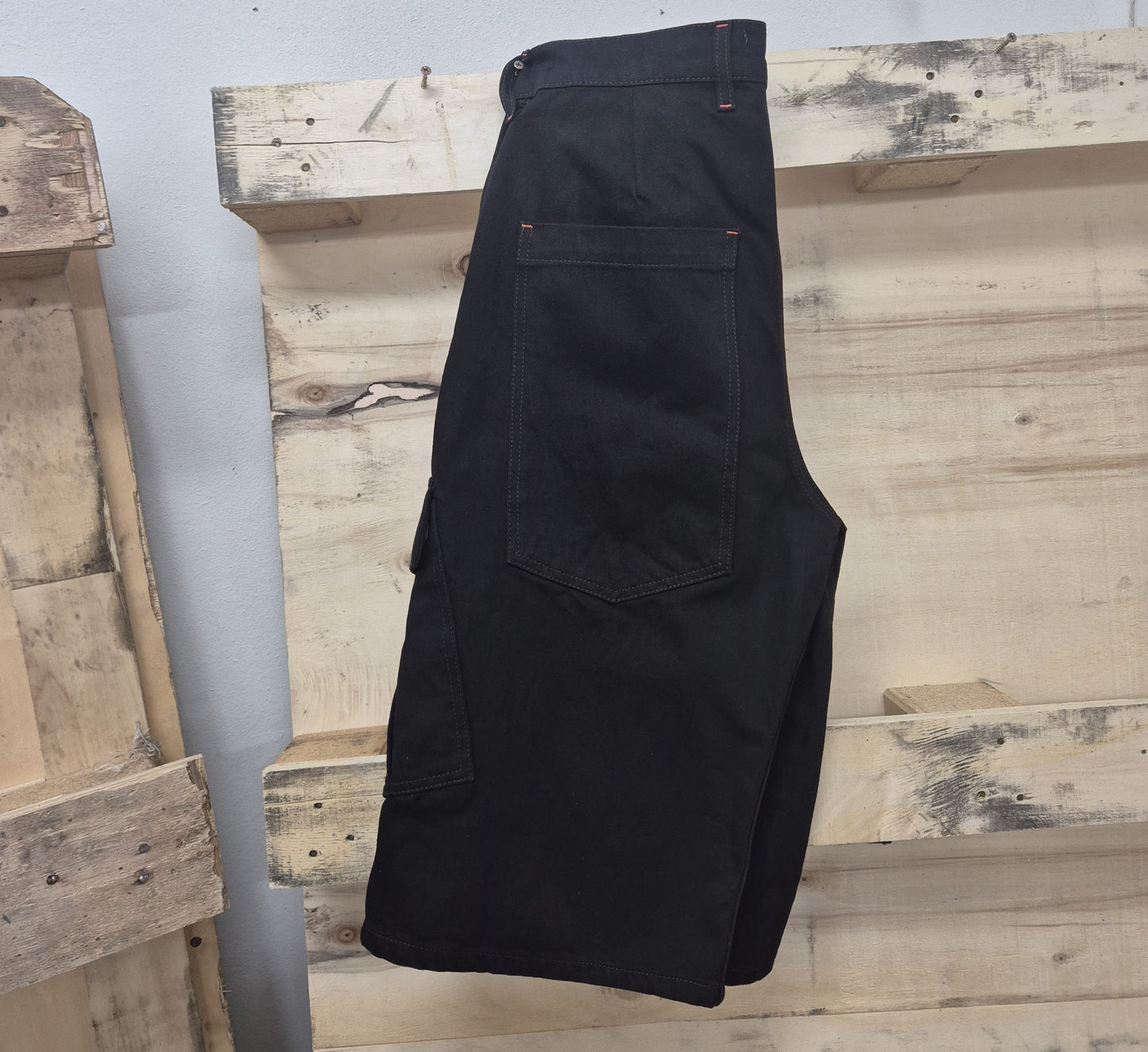 Men's Combat Baggy Denim Shorts Dark Brown 3 Quarter No Limit London 104 S