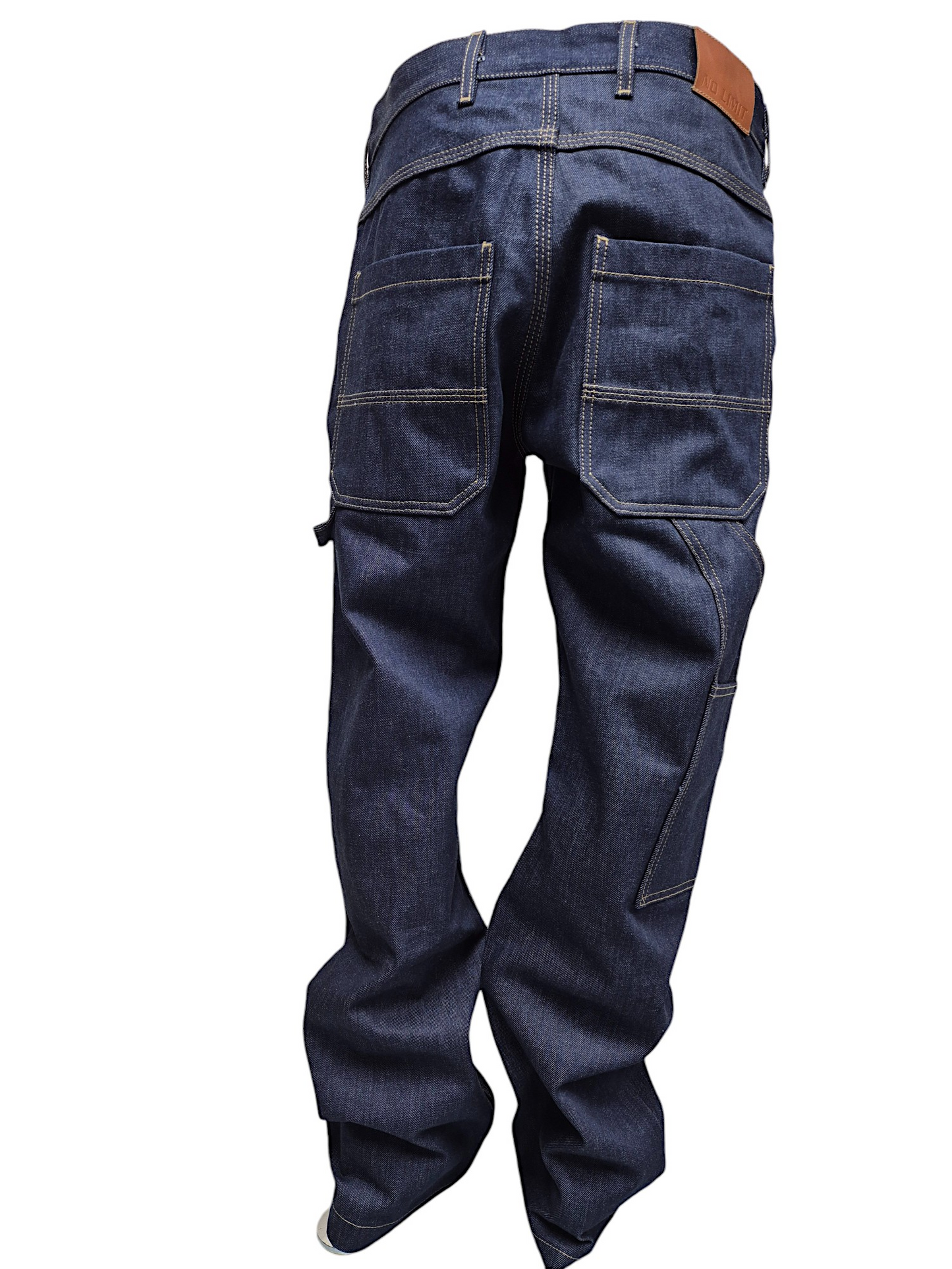 Indigo Blue Boot Cut Leg Carpenter Workwear Jeans - 106