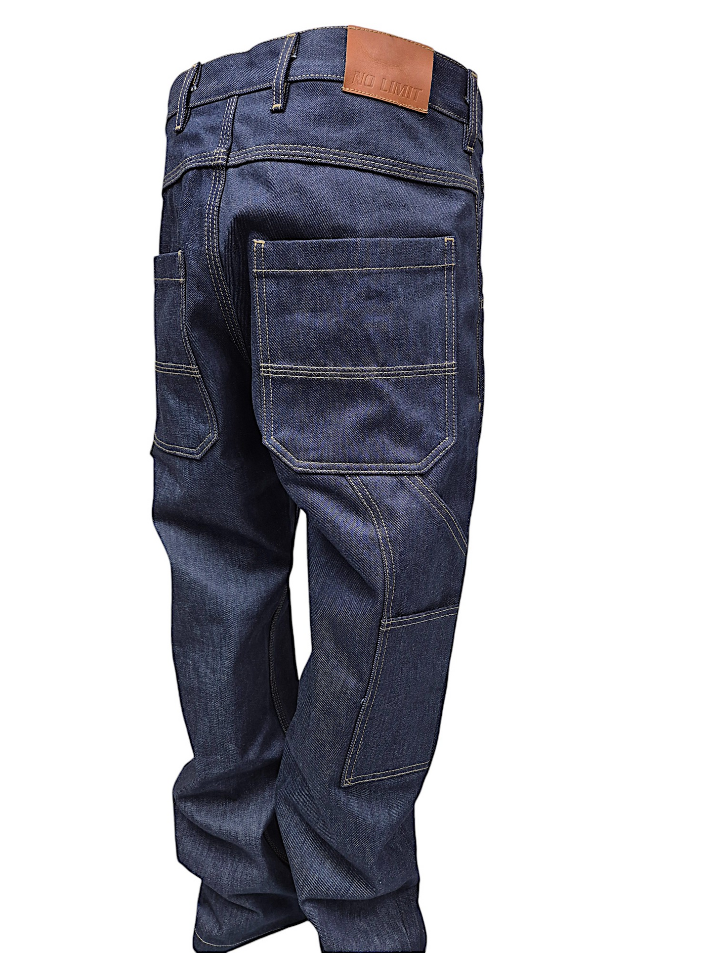Indigo Blue Boot Cut Leg Carpenter Workwear Jeans - 106