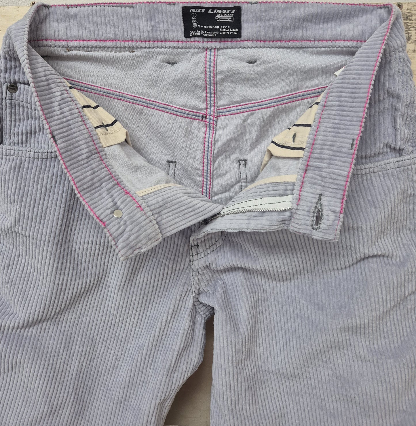 Sky Blue Baggy 24" Wide Leg Blouson Carpenter Jumbo Cords - N128