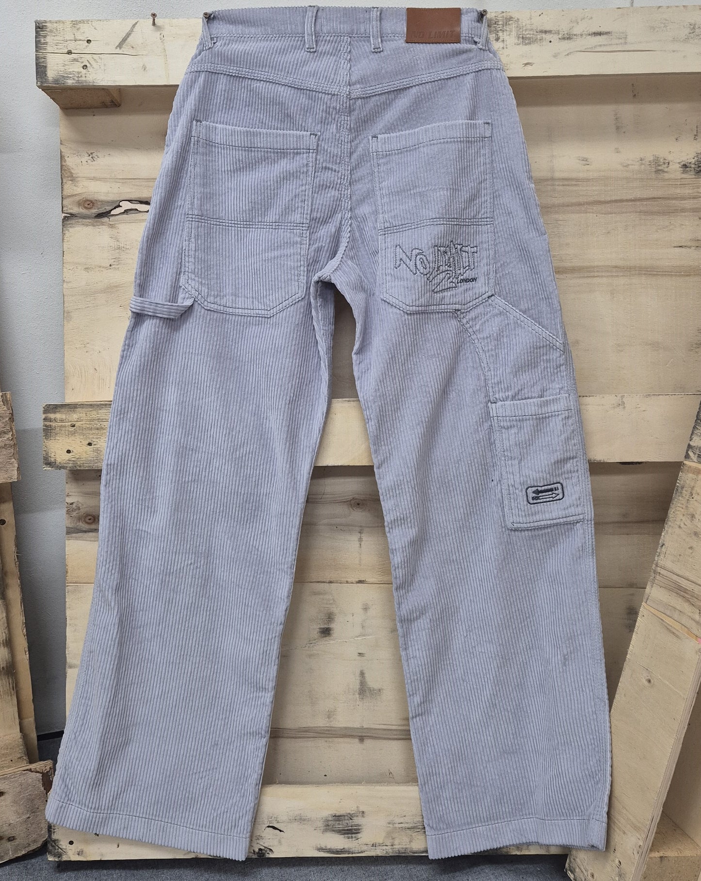 Sky Blue Baggy 24" Wide Leg Blouson Carpenter Jumbo Cords - N128