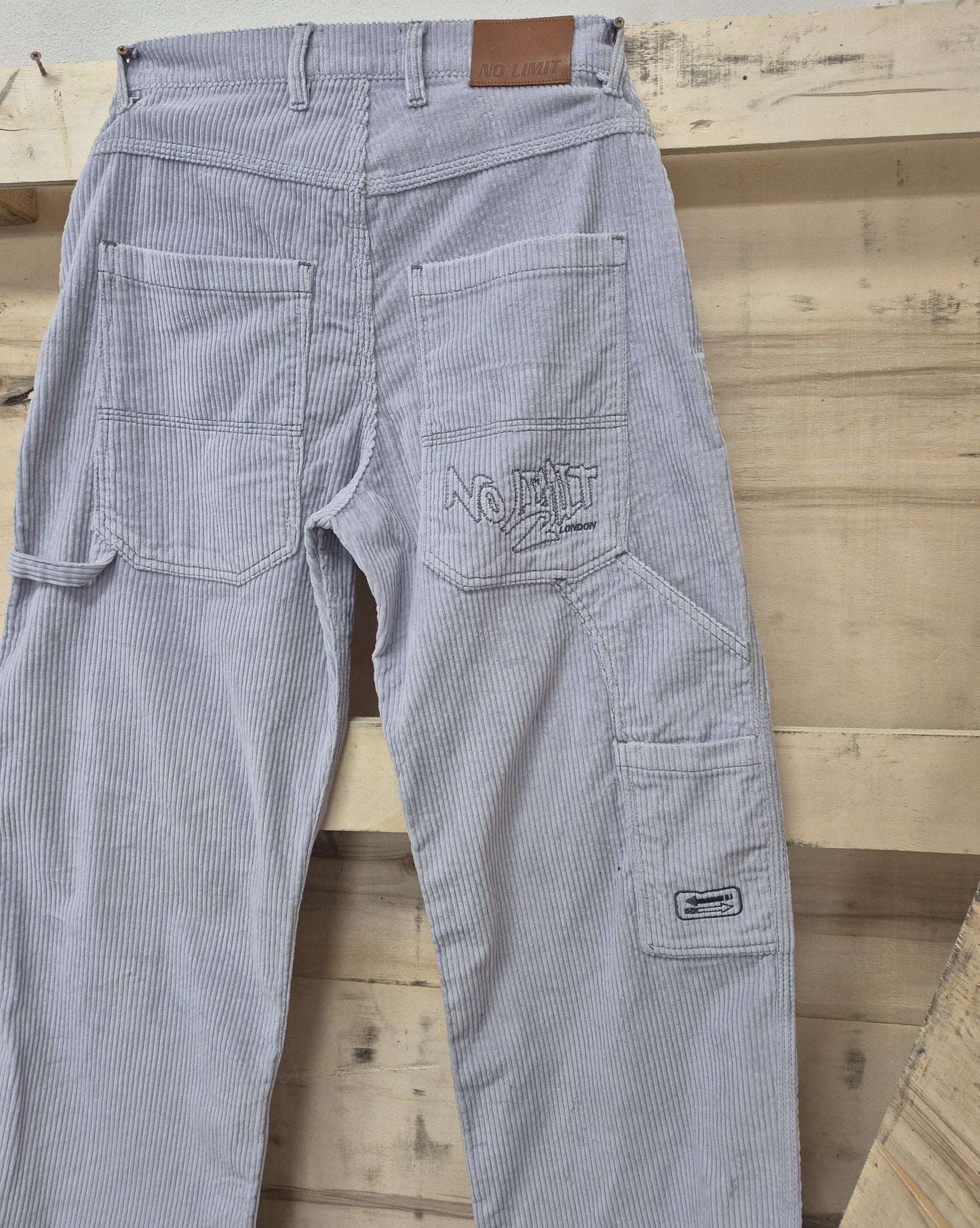 Sky Blue Baggy 24" Wide Leg Blouson Carpenter Jumbo Cords - N128