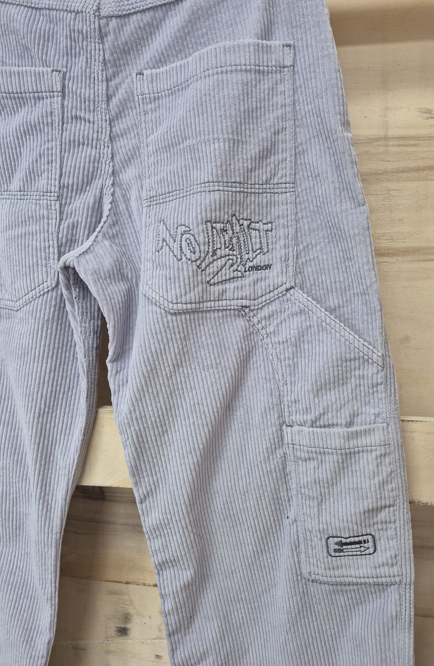 Sky Blue Baggy 24" Wide Leg Blouson Carpenter Jumbo Cords - N128