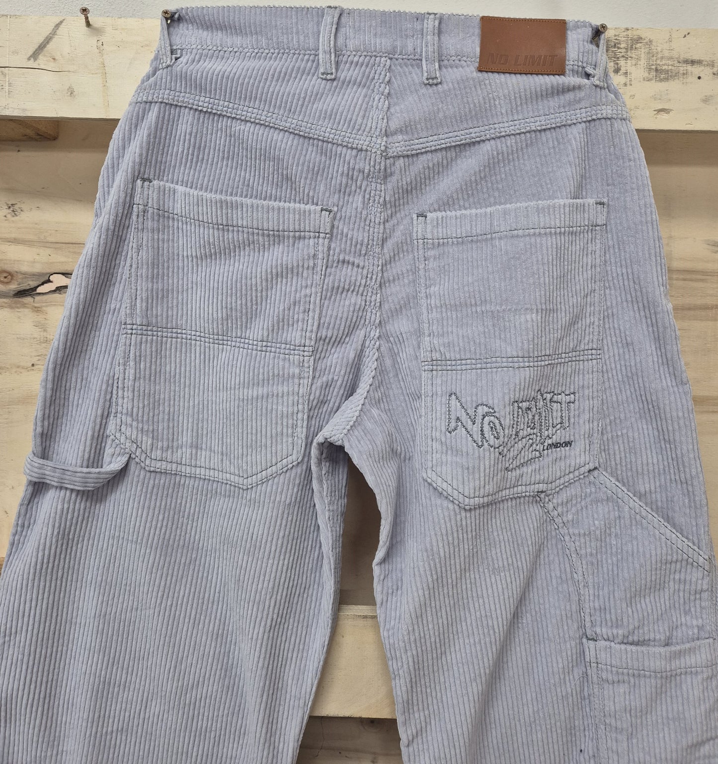 Sky Blue Baggy 24" Wide Leg Blouson Carpenter Jumbo Cords - N128