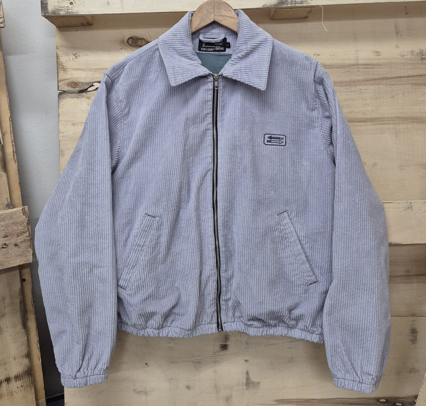 Sky blue Jumbo Cord Blouson Bomber Jacket