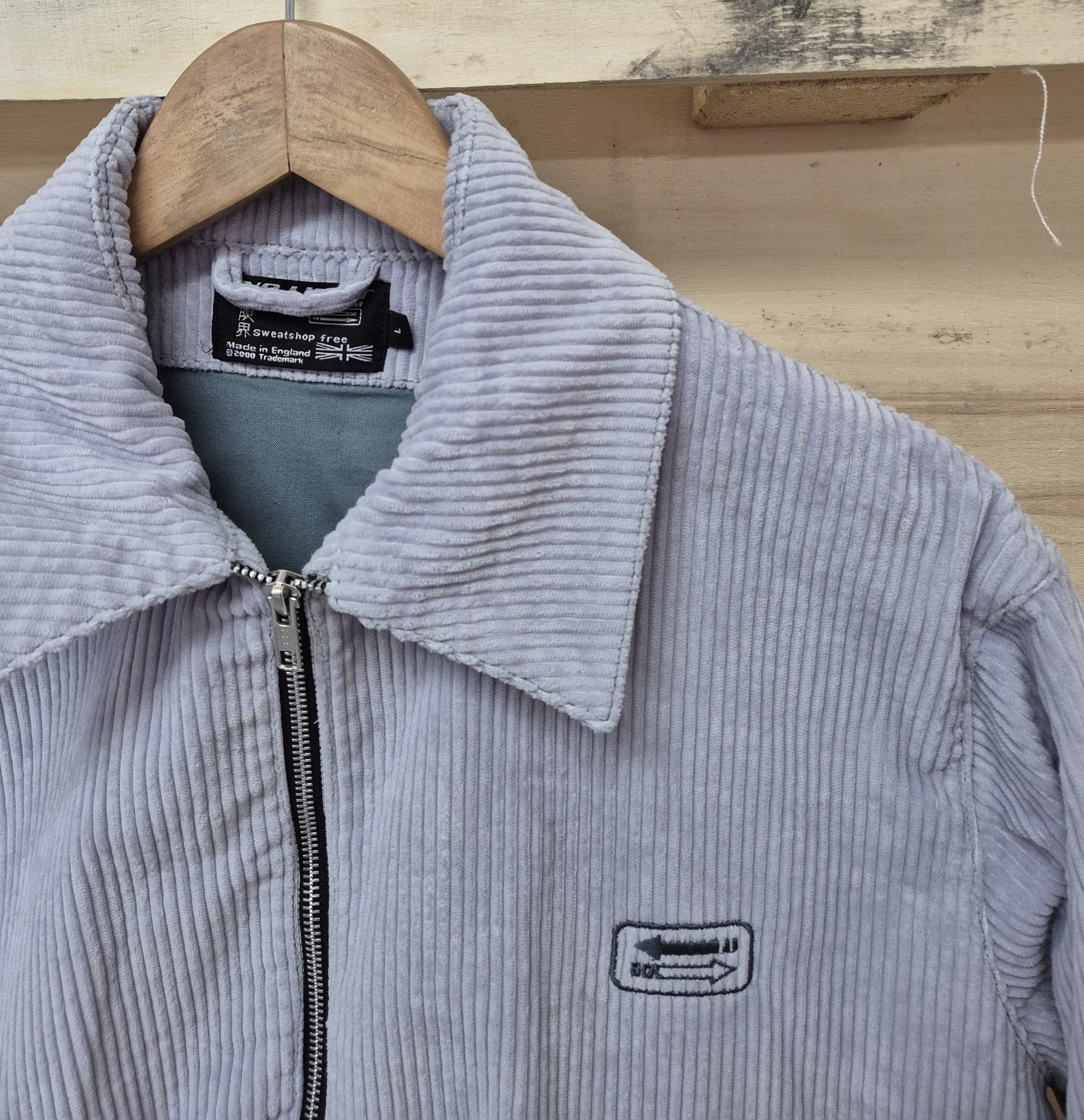 Sky blue Jumbo Cord Blouson Bomber Jacket
