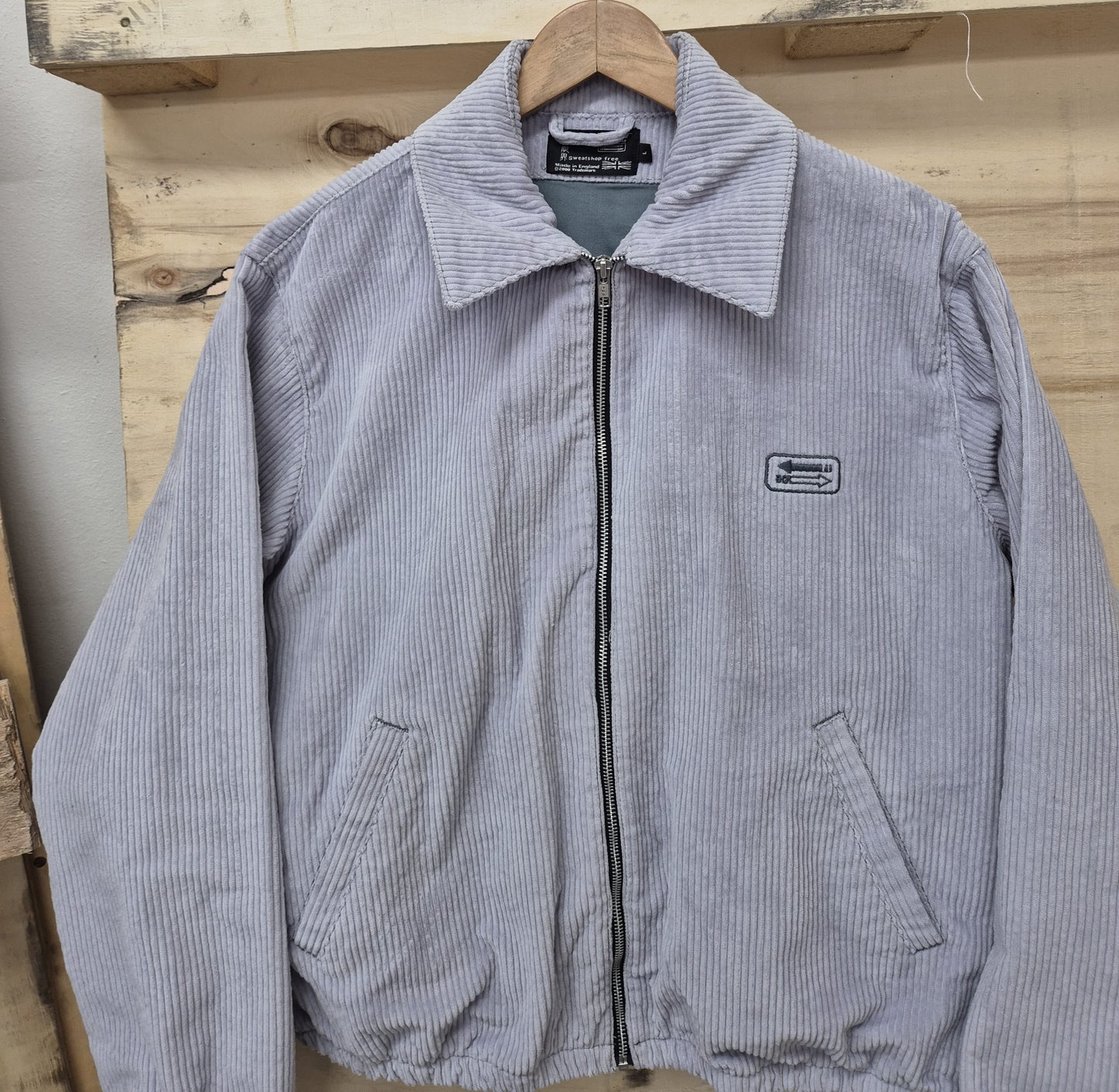 Sky blue Jumbo Cord Blouson Bomber Jacket