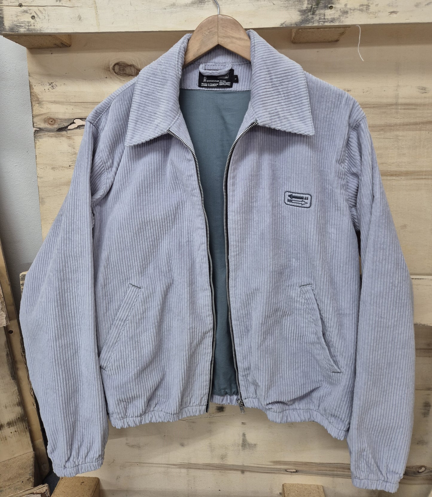 Sky blue Jumbo Cord Blouson Bomber Jacket