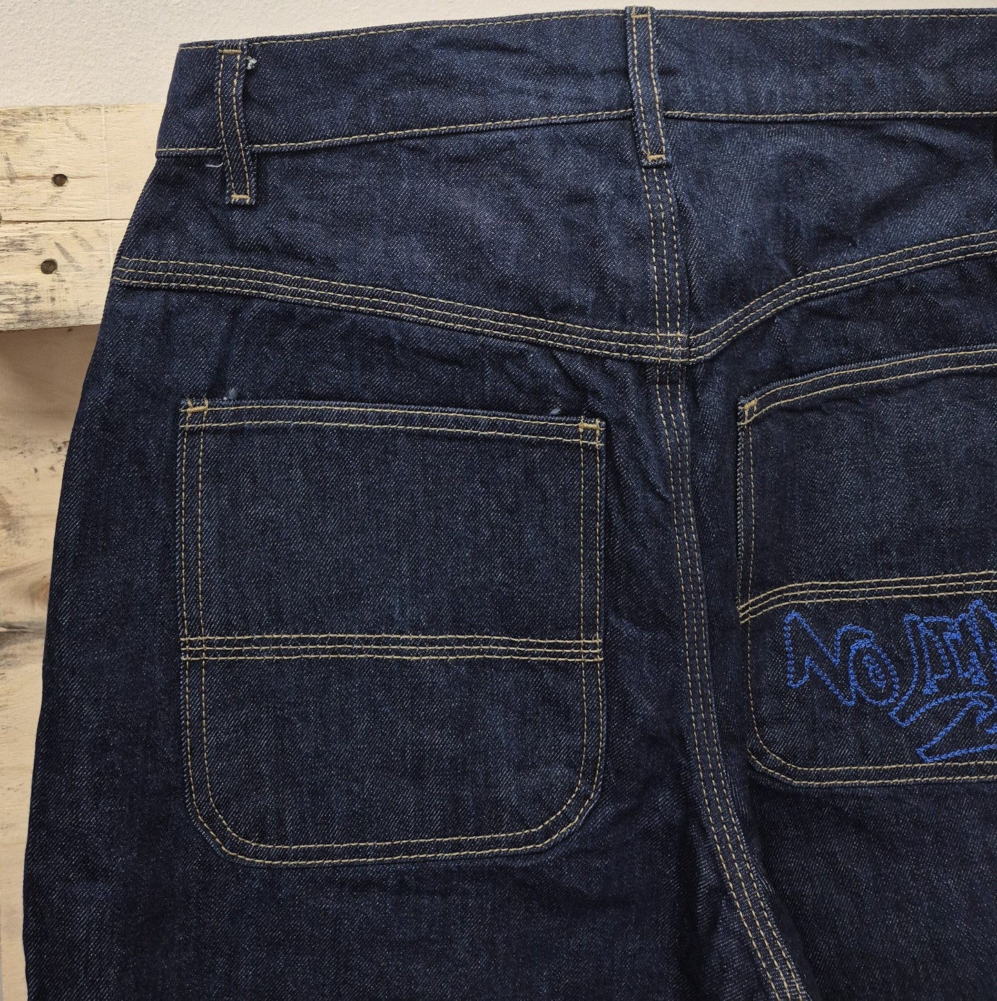 Blue Baggy 24" Wye Been Denim Blou No Limit Graffiti Logo Jeans - 128 No Limit London