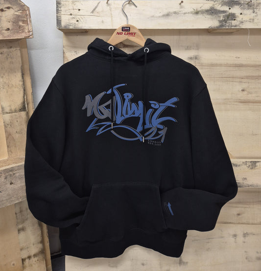 Men's No Limit Black Pullover Drawstring Electric Print Logo Essential Hoodie