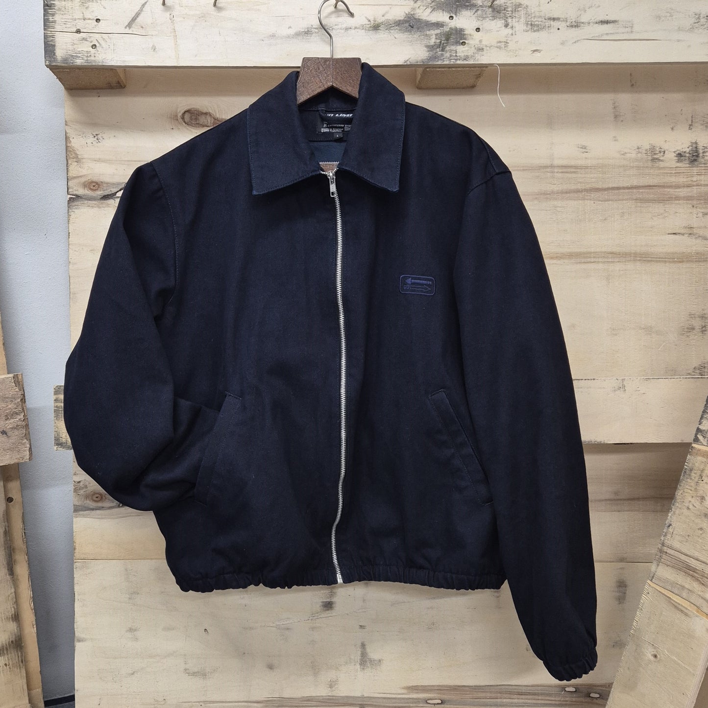 Navy Blue Recycled Heavy Denim Blouson Bomber Fully Moleskin lined Jacket