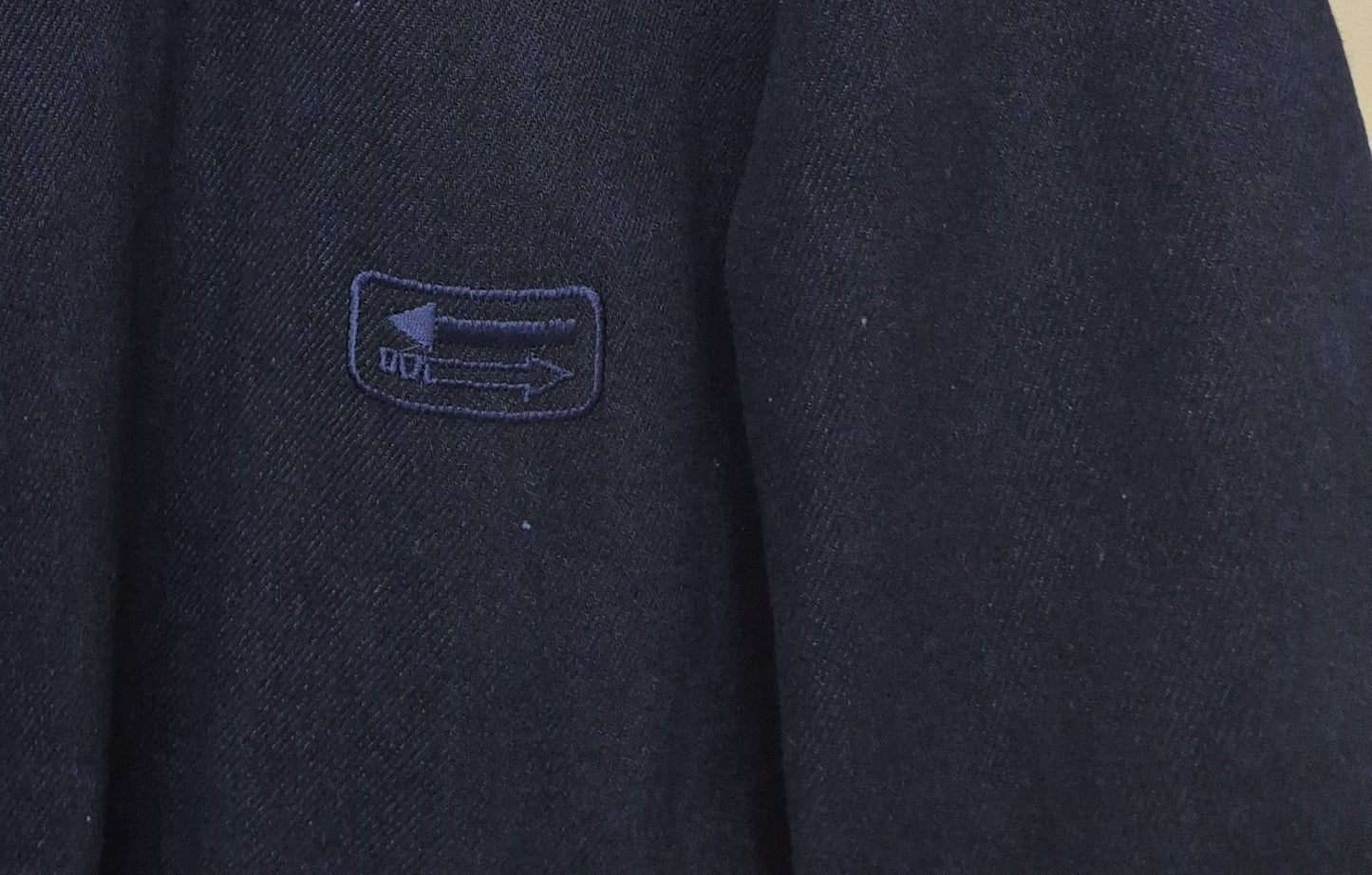 Navy Blue Recycled Heavy Denim Blouson Bomber Fully Moleskin lined Jacket