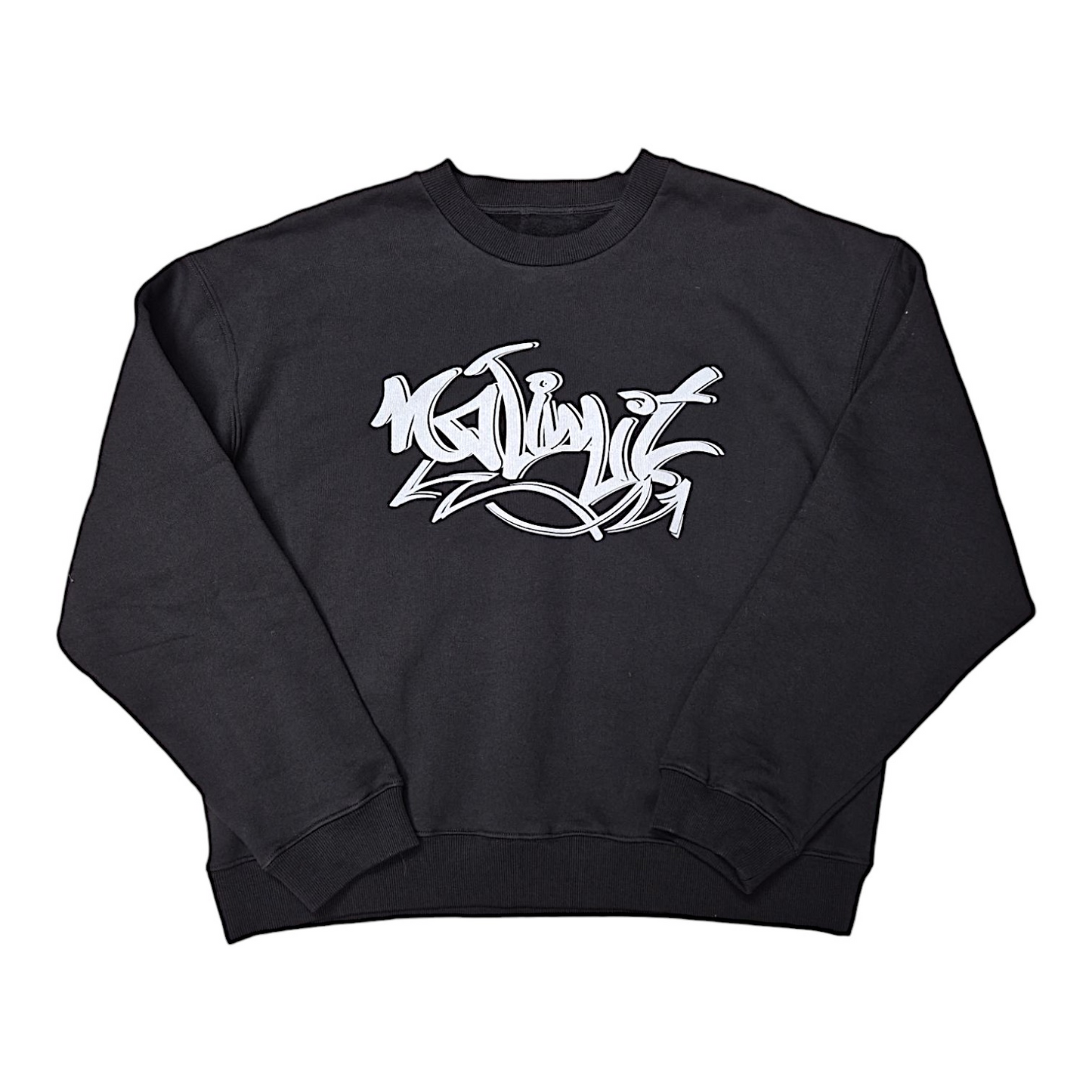 Men's No Limit Electric White Graffiti Print Logo Essential Sweatshirt