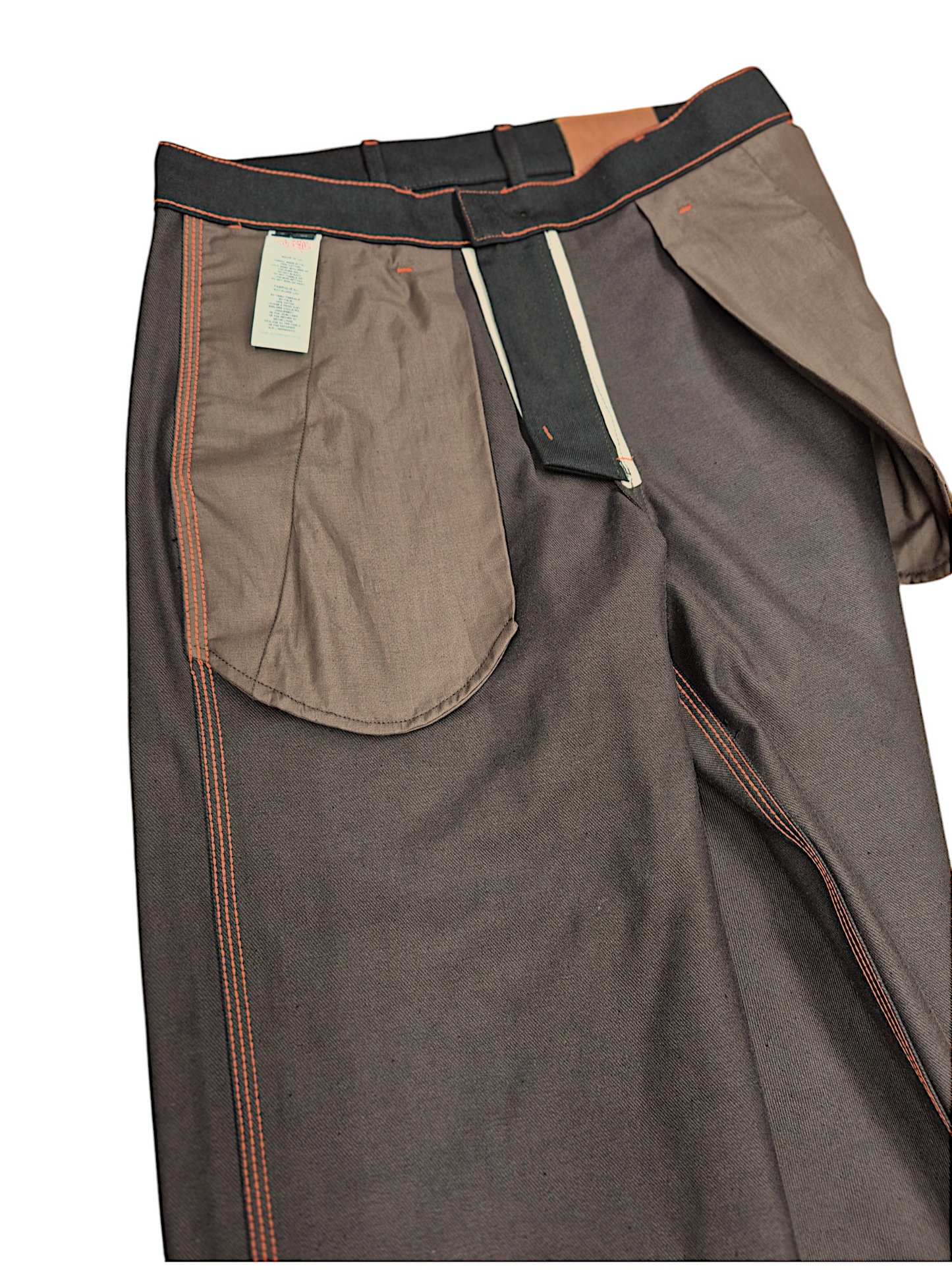 Dark Chocolate Brown Outline Logo Leg Embroidery Straight Cut Jeans