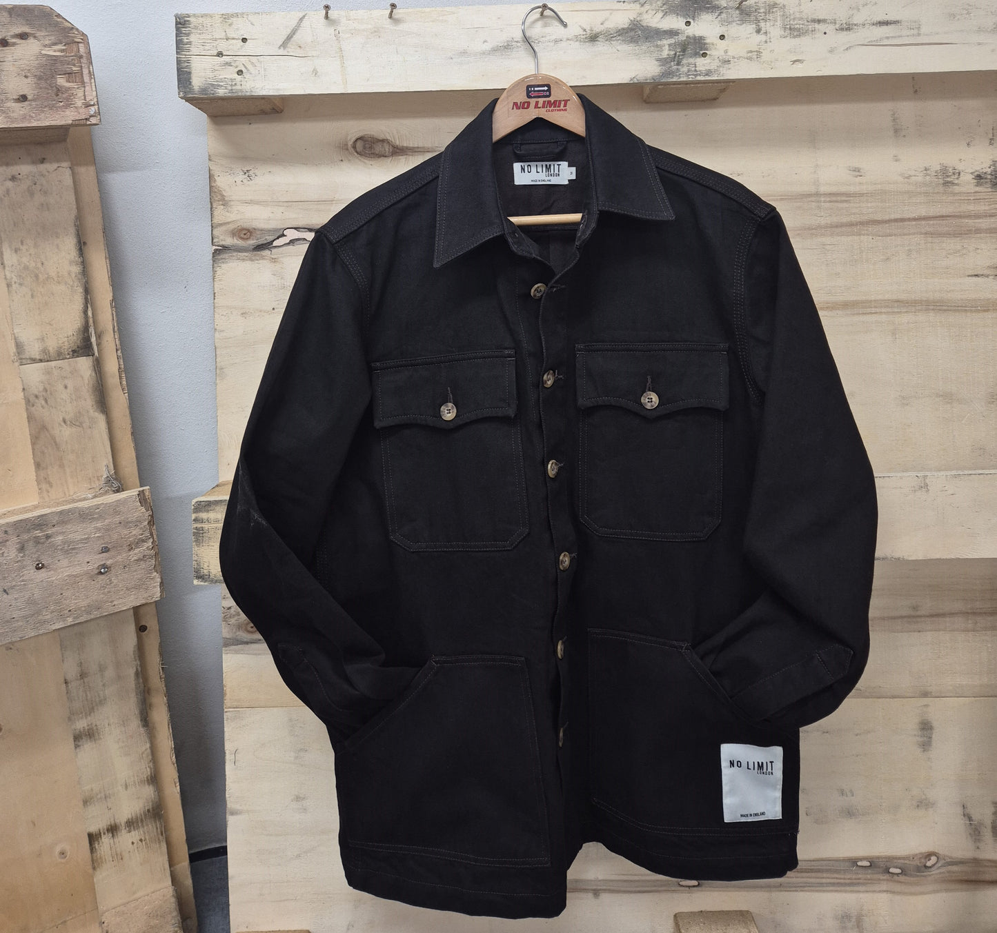Men's Dark Chocolate Over Denim button Shirt no Limit London